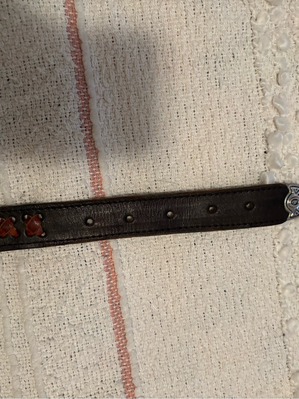 Vintage LW Paris (Louis Wolfer) Black & Brown Leather Belt Silver Medallions 32 - Picture 11 of 12